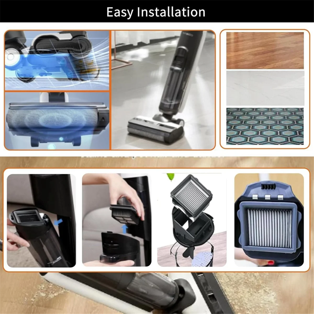 Rodillos de cepillo y filtros HEPA para Tineco Floor ONE S5 S5 Pro2, Kit de piezas de recambio de aspiradora inalámbrica