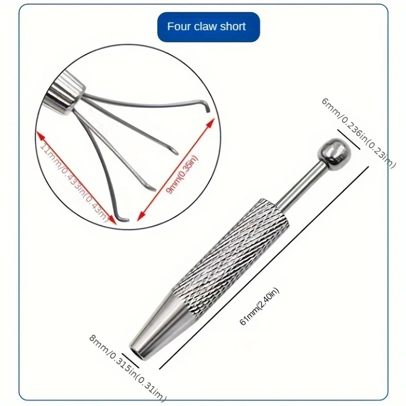 Silver Stainless Steel Gem Tweezers Non Slip Handle Jewelry Tool For Diamond Gemstone Rhinestone Bead Picking And Arrangement