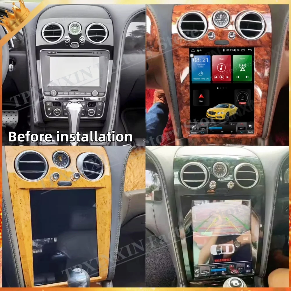 Android 15 Multimedia Stereo For Bentley Flying Spar Centinetal GT 2005~2019 GPS Receiver Wireless Carplay Mirror Link Head Unit