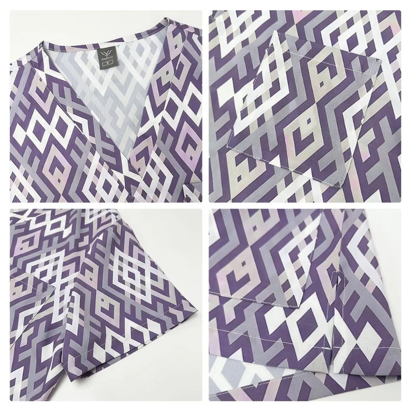 Printed Hand Wash Suit Thin Comfortable Breathable Doctors Nurses Medical Cartoon Printed Work Uniforms Nurses Uniforms