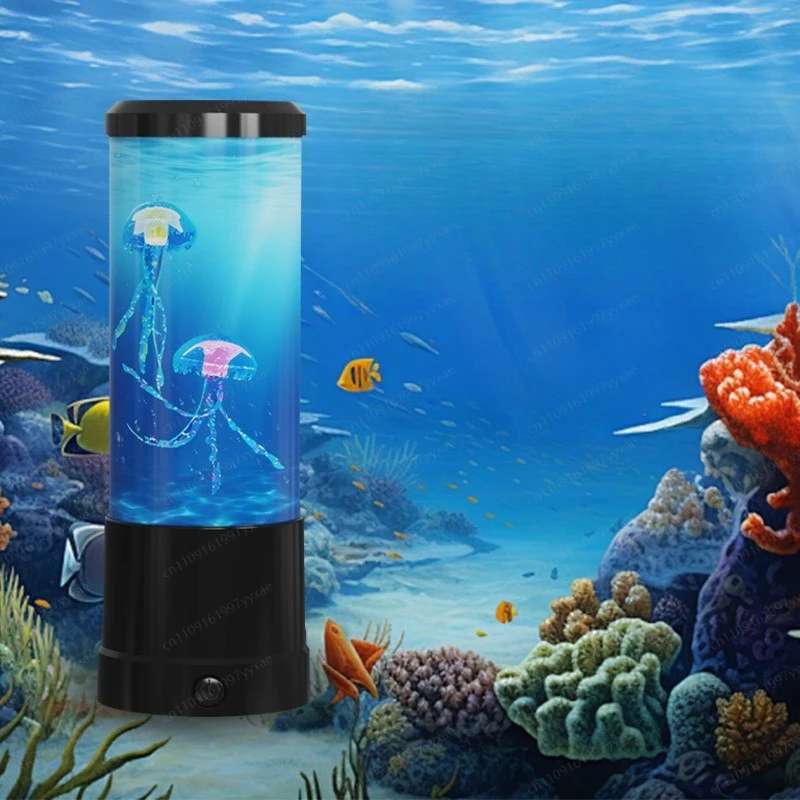 Creative 10-inch simulation cylindrical color-changing jellyfish ambient light