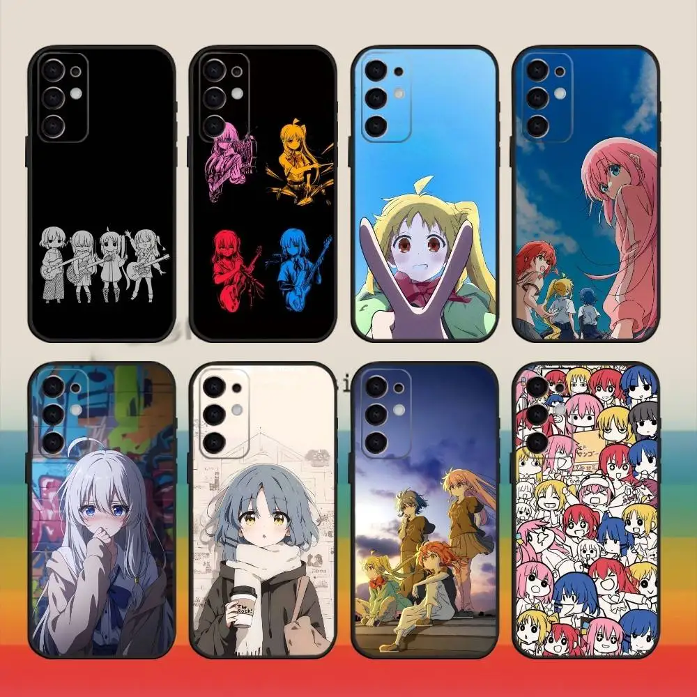 De B-Bocchi the Rock B-Band Funda de teléfono para Samsung S25, S24, S23, S22, S21, S20, Ultra, Plus, FE Funda suave negra