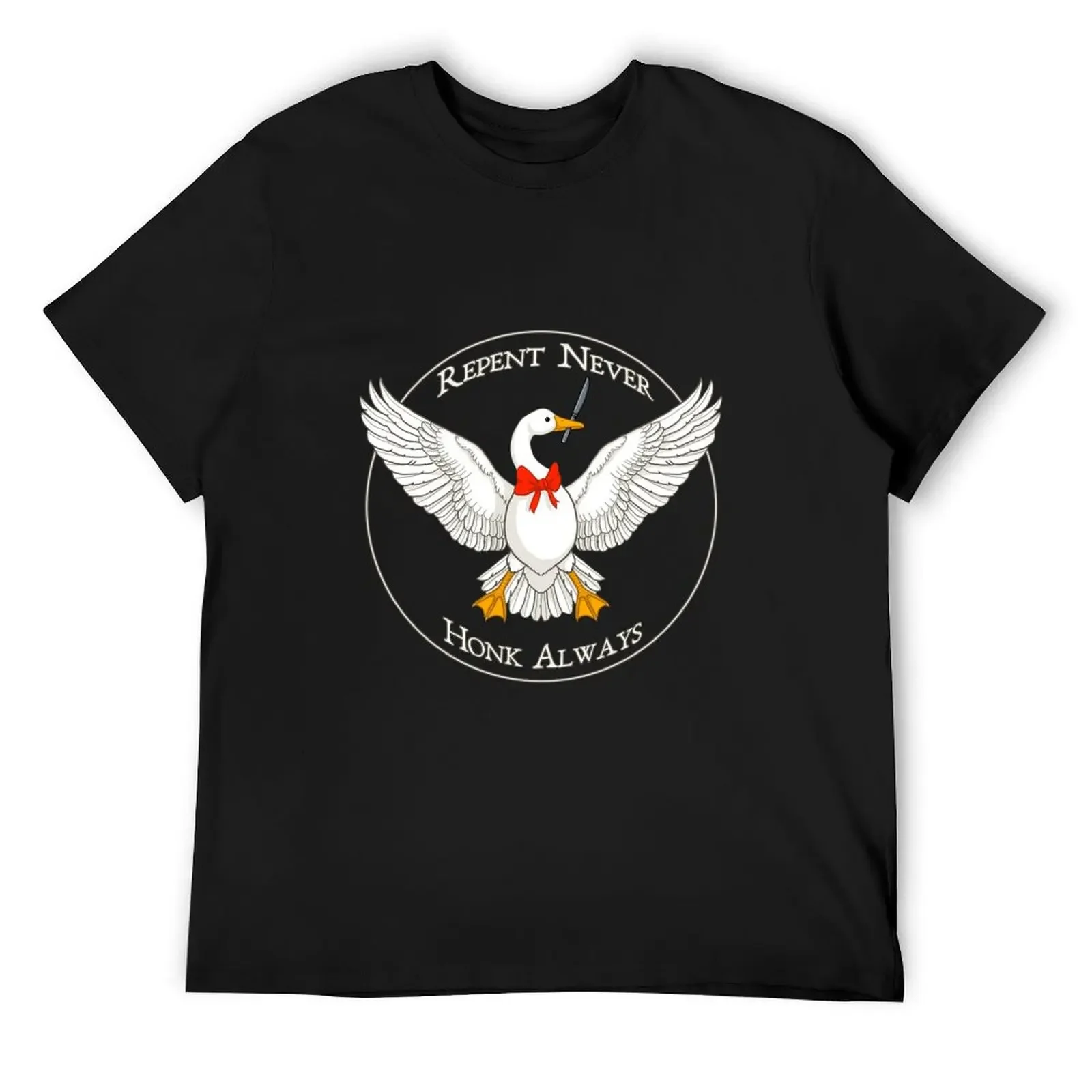 

Repent Never Honk Always - White Goose T-Shirt aesthetic clothes summer tops for a boy mens graphic t-shirts big and tall