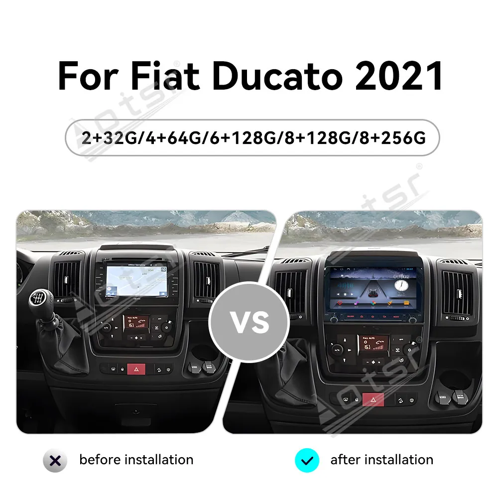 For Fiat Ducato 2021 8 Inch Original Style In-Dash Car Radio GPS Navigation Carplay Android Auto Plug & Play Upgrade