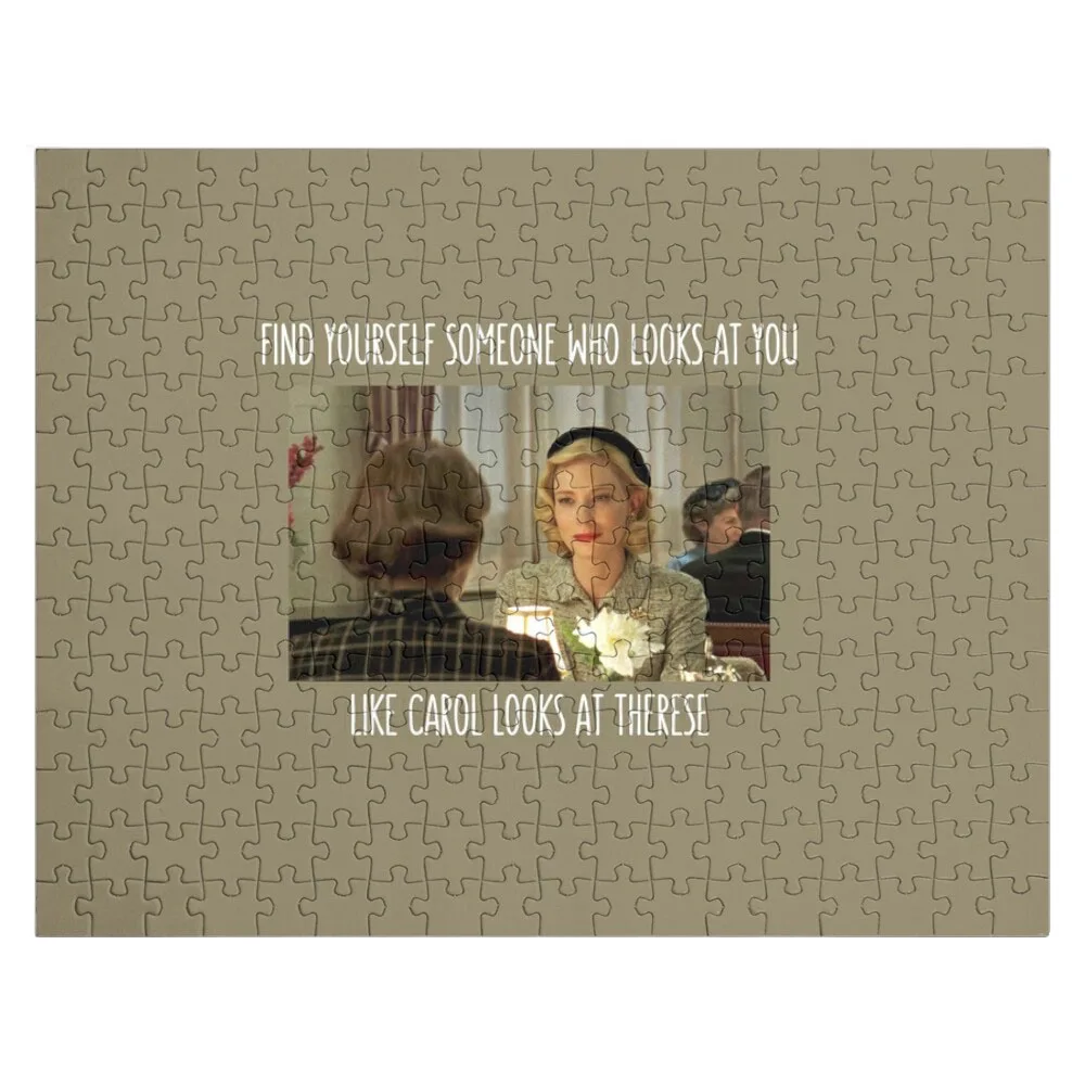 

Find Yourself Someone Who Looks At You Like Carol Looks At Therese Jigsaw Puzzle Personalized Wooden Name Puzzle