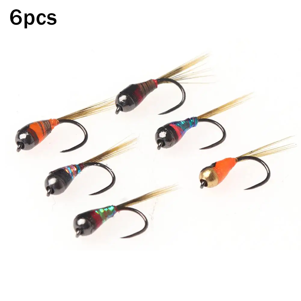 6 قطعة/المجموعة/مجموعة من رؤوس خرز حورية من التنغستن - حوض سريع لسمك السلمون المرقط البني قوس قزح وصيد سمك السلمون المرقط Brook #5