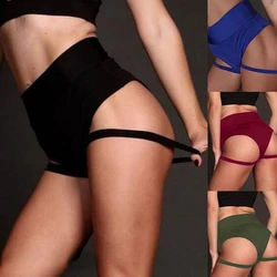 Black Shorts Tube Dance Summer Fitness Suspender Design Sexy Short Female Work Out Performance Women Club Short