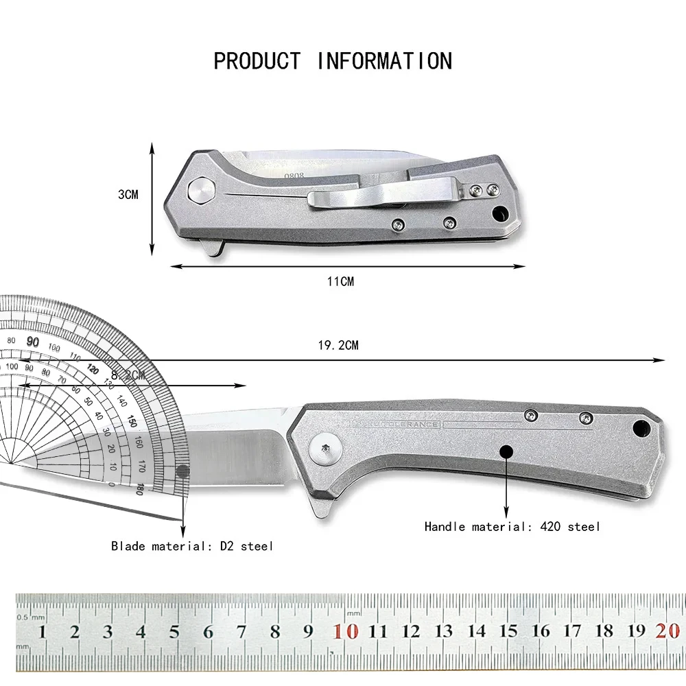 Ball Bearing Flipper Folding Pocket Knife All Steel D2 Steel Blade Camping EDC Self Defense Outdoor Survival Hunting Tools