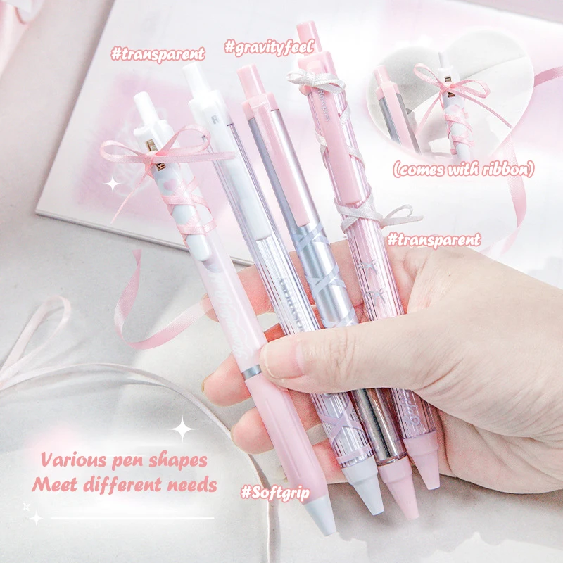 4Pcs/set Fashion Gel Pens For Children Solid Color Ballet Series Stationery Gel Pen Writing Pen Student Supplies