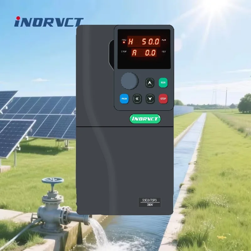 5.5KW 7.5hp Vfd Drive 3 Phase 380V Inverter Pompa Air Tenaga Surya Ac Drive 3 Phase Vfd Ac Drive untuk Sistem Irigasi Tenaga Surya
