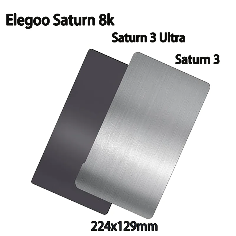 ENERGETIC Resin Build Plate 224x129mm Elegoo Saturn 2 8k/Saturn 3/Saturn 3 Ultra Flexible Steel Sheet +Magnetic Base