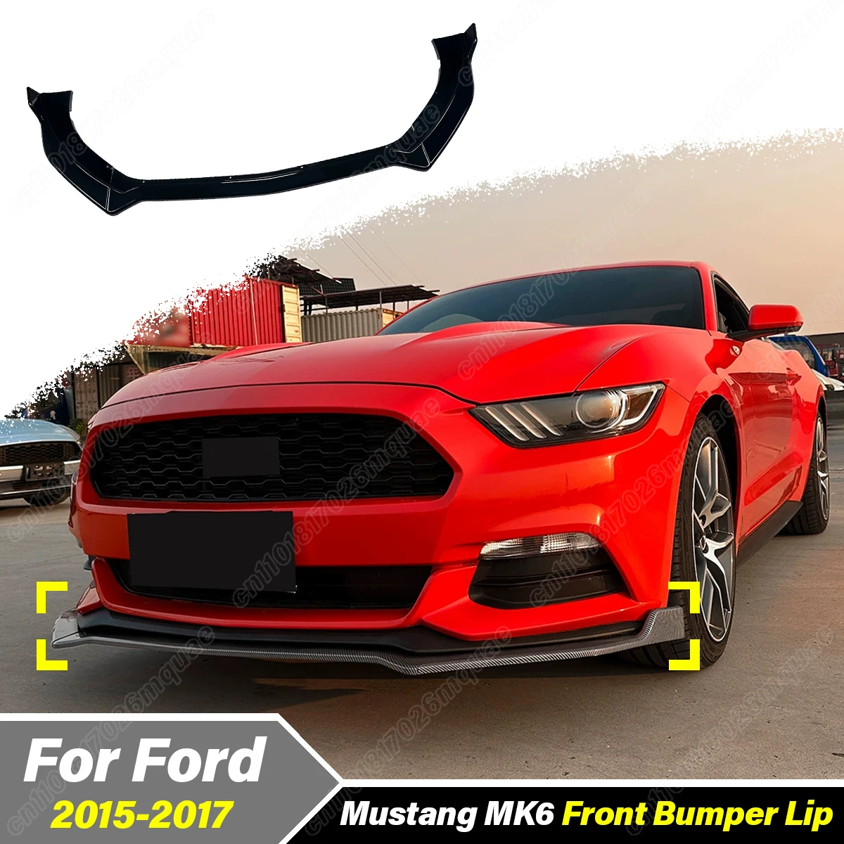 

For Ford Mustang MK6 2015 2016 2017 Front Bumper Splitter Lip Spoiler Diffuser Car Tuning Protector Exterior Accessories BodyKit