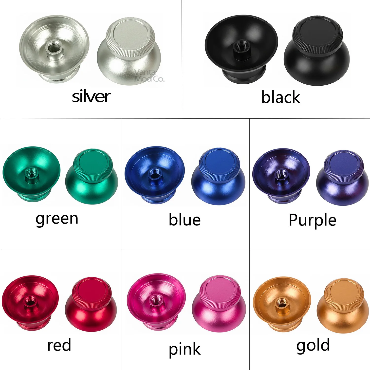 PS4 Metal Stick Caps Aluminum Alloy Anti-Slip and Sweat-Resistant Replacement Caps Compatible with PS4 Pro Slim Controllers