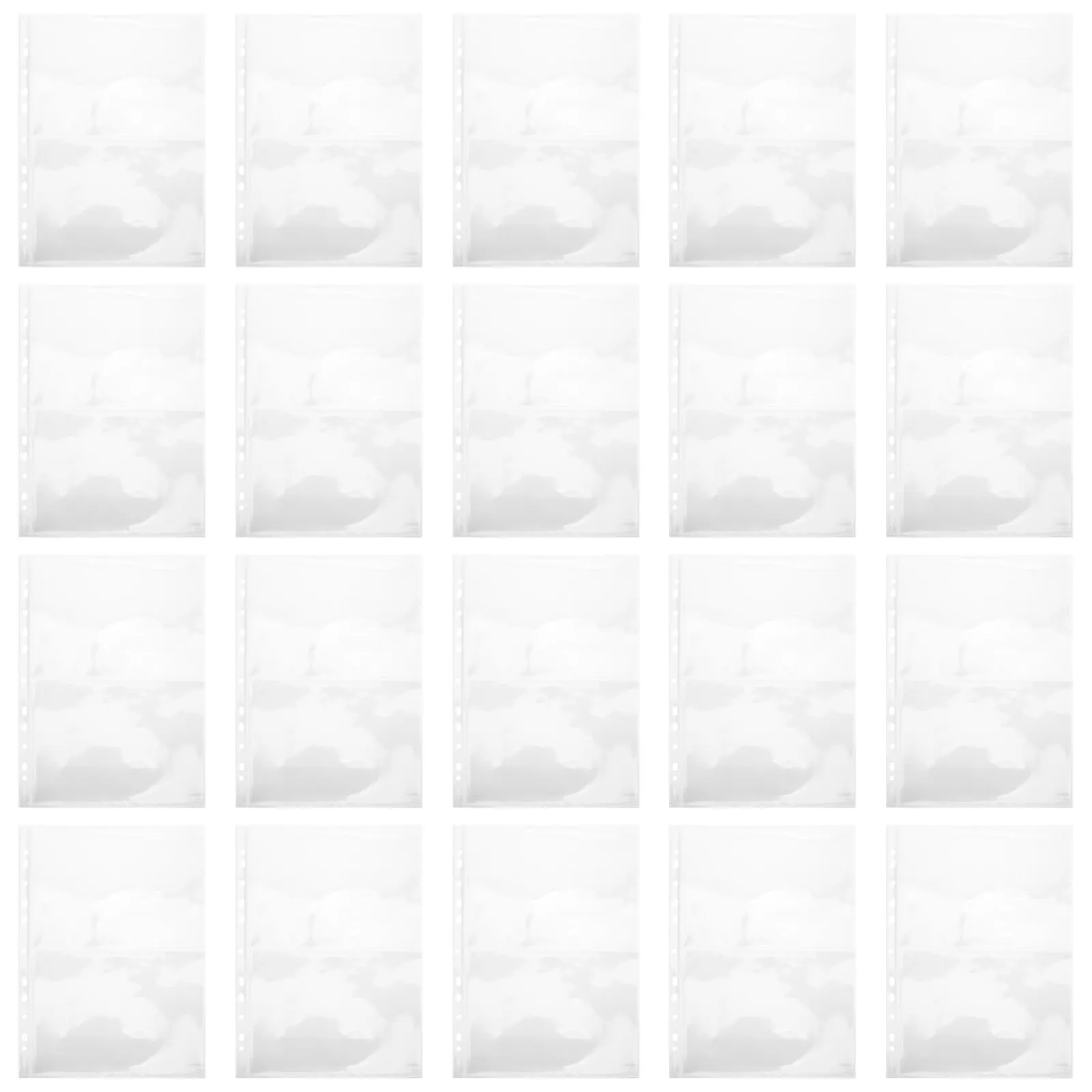

40Pcs Stamp Album Sheets Transparent A4 Single-Sided Stamp Storage Pages for Collectors Binder Inserts Stamps Album
