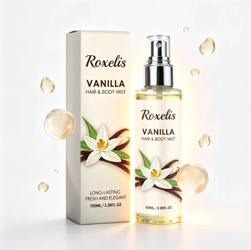 

Roxelis Vanilla Hair & Body Mist, Long-Lasting Fresh Vanilla Scent Fragrance Spray for Daily Use