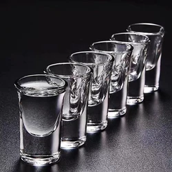 6PCs Glass Set Transparent 15ml Shot Glass Thickened Bottom Liquor Cup Bullet Cups One Mouth Small Cup Wine Drinkware Wholesale