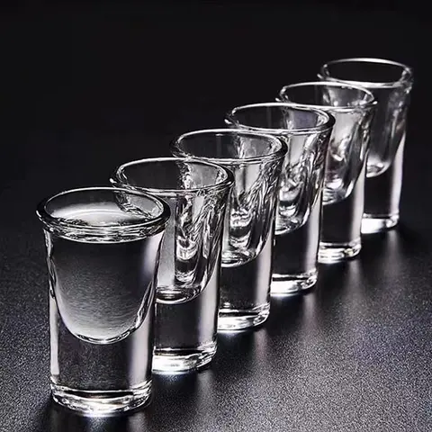 6 adet cam seti şeffaf 15ml boru bardağı kalınlaşmış alt likör bardağı mermi bardak bir ağız küçük bardak şarap Drinkware toptan