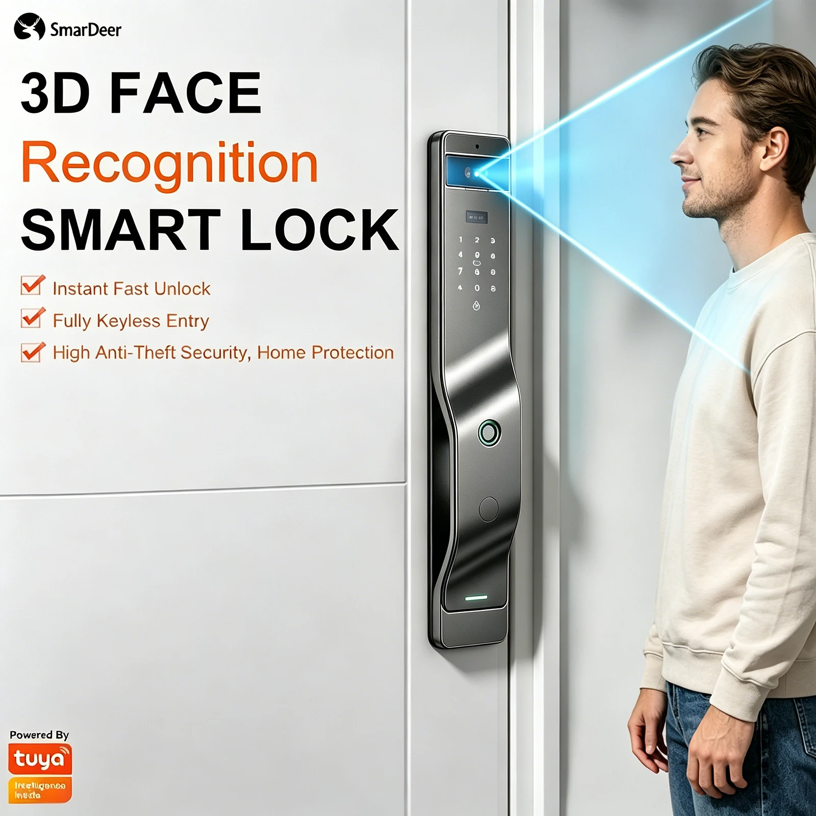 SmarDeer 3D Face Palm Vein Sma - Home Security No Subscription recension och pris