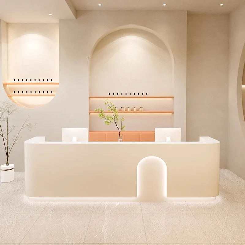 Entrances Reception Bureau Front Desk Counter Hairdressing Furniture Luxury Tables Lectern Simple Table Aesthetic Salon Help