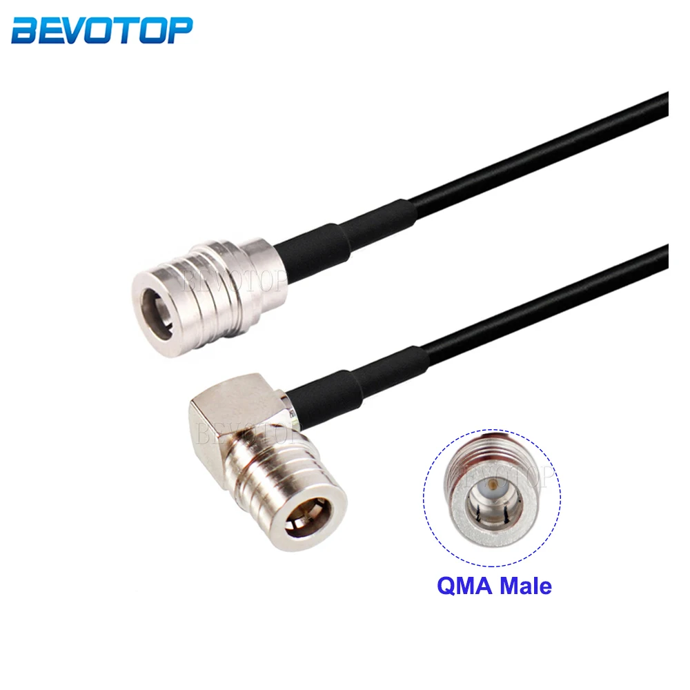 

RG174 Cable QMA Male to QMA Male 90 Degree Connector 50Ohm Low Loss RG-174 RF Coaxial Extension Jumper Pigtail Cord 10cm-20m