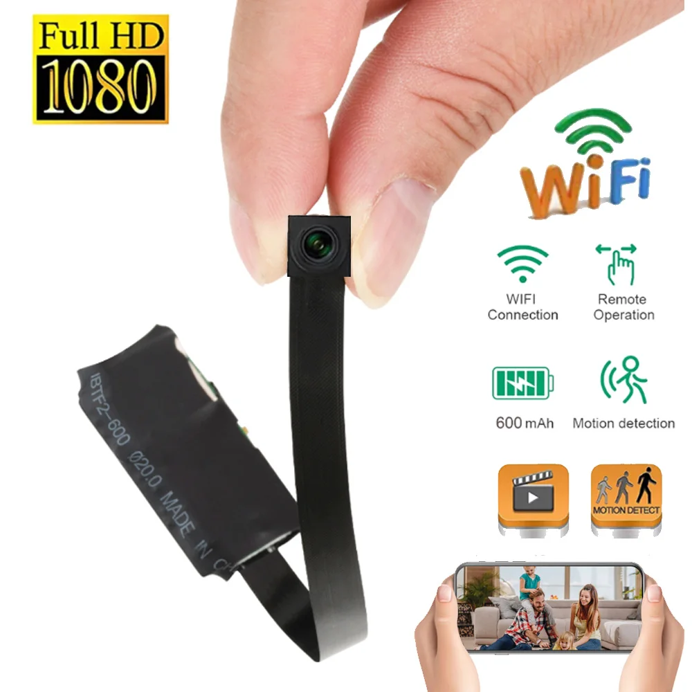 Mini HD 1080P DIY P2P Wifi Camera Wireless Remote viewing Webcam Video Recorder Motion Detection Miniature Camera Built in 600mA