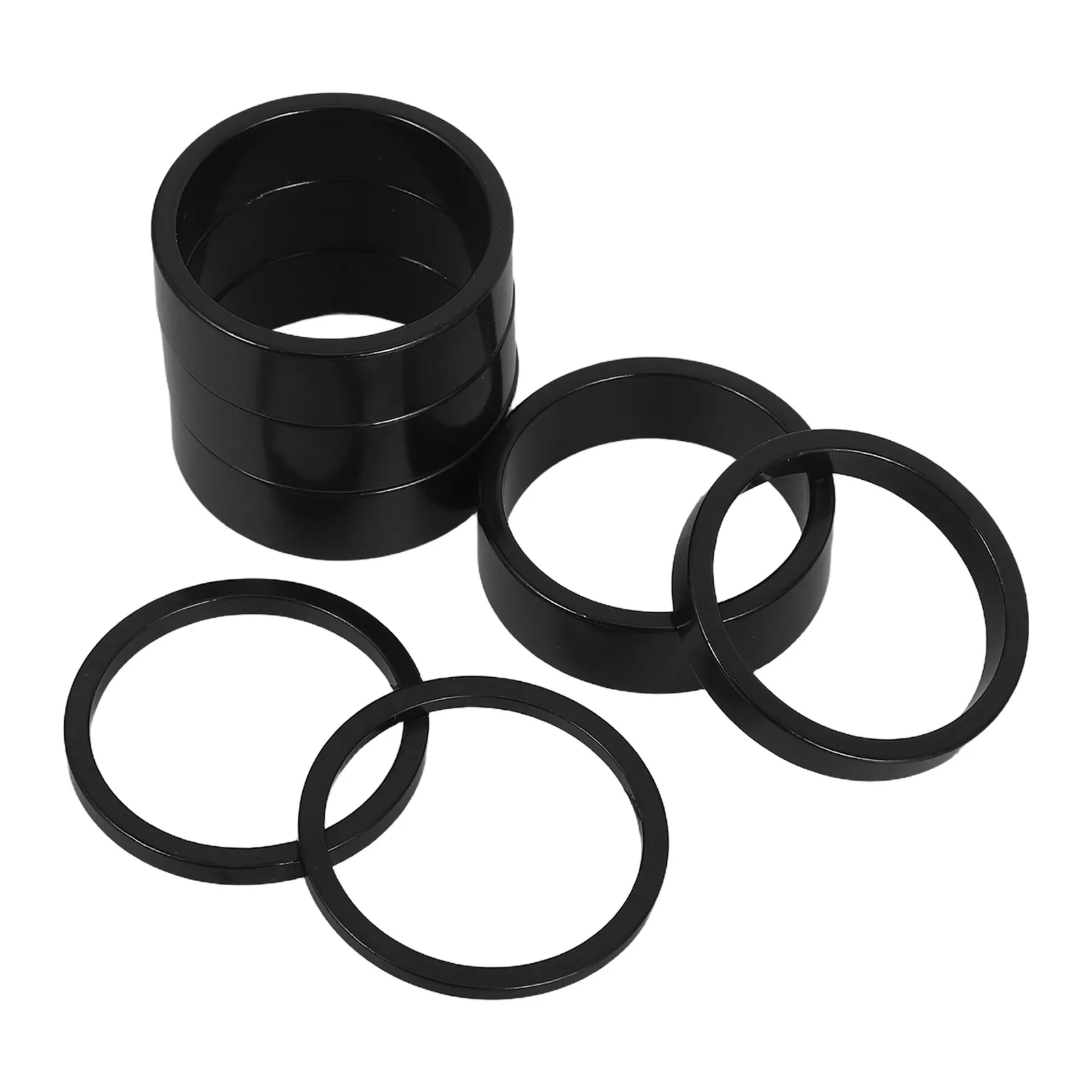 7pcs Mountain Bike Spacer Kit 28.6Mm Aluminum Alloy Stem Spacers For Handlebar Height Adjustment Fork Washer Cycling Headset Set