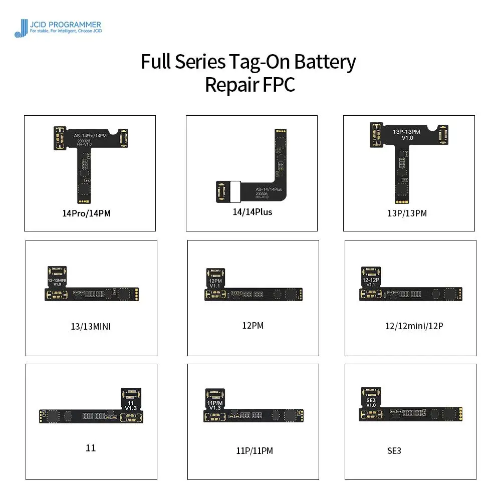 JCID JC V1SE Battery Repair Board Flex Cable Pop-Up Error Remove for iPhone 11-14PM Battery Message  Data Read Write FPC Tool