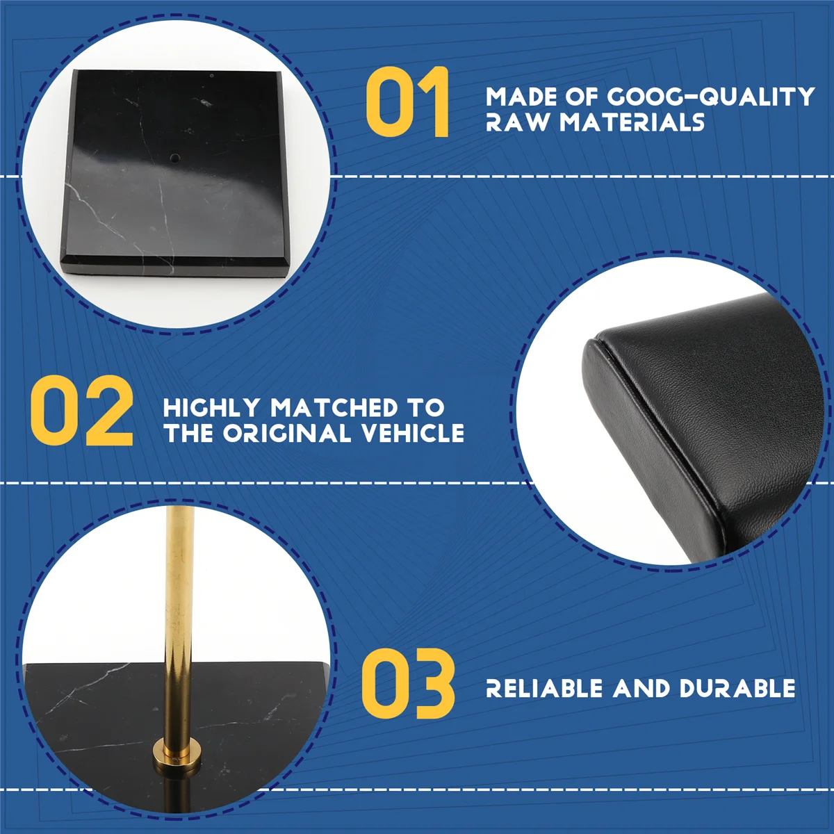 ABKB 검은 대리석 기본 시계 스탠드 골드 금속 막대 디스플레이 소품 팔찌 쥬얼리 길이 배치 스탠드