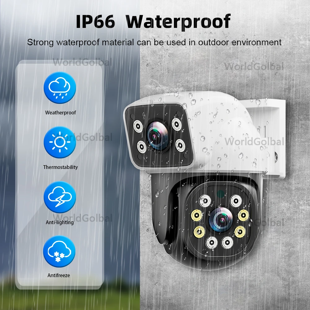 Tuya 8MP 4K WIFI IP Kamera PTZ Dual Objektiv Dual Screen Motion Erkennung Voll Farbe Nacht Outdoor Sicherheit Überwachung kamera Tuya