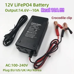 14.6V10A Charger for 12V LiFePO₄ Battery Outdoor Power Supply Fishing Lamp Xenon Lamp Battery Fast Charging With Alligator Clip