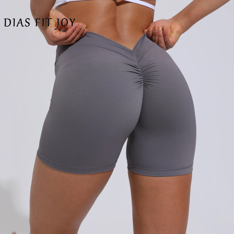 DIAS FIT JOY V-Back shorts High waisted hip lifting yoga shorts women's nylon tight fitting shorts training sports fitness pants