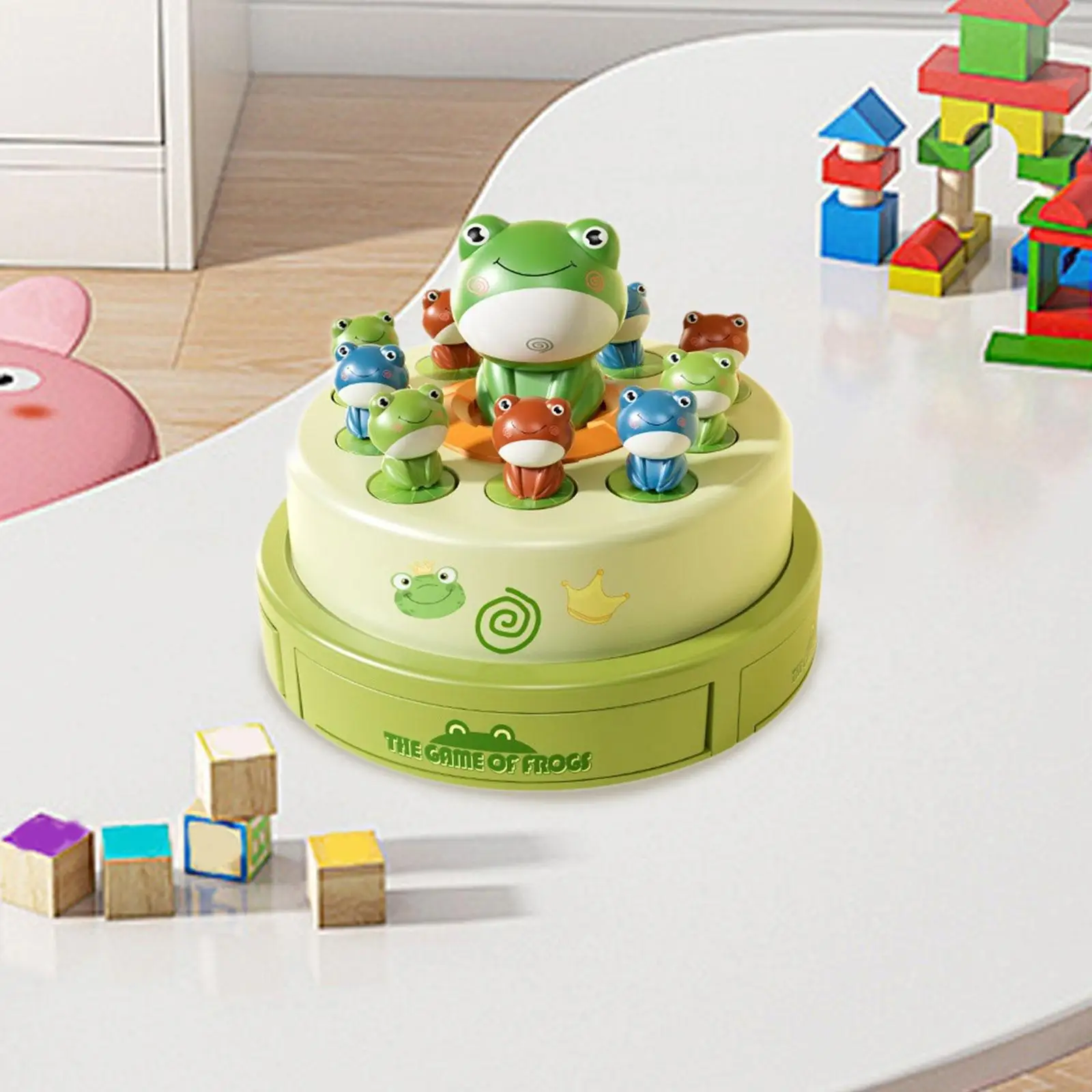 Frog Bouncing Game, Catching Music Games, Turntable, Rotating,Developmental Toy,Preschool Toy Family Game for Boys and Girls