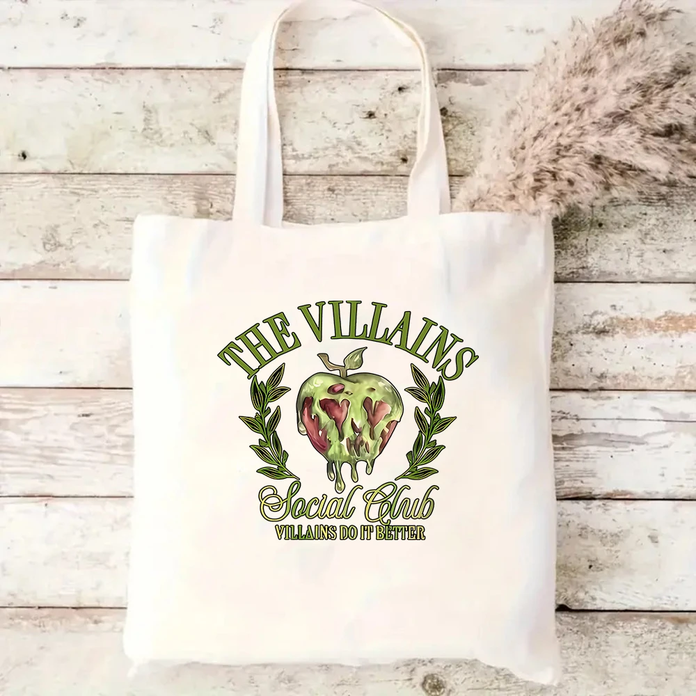 Villains Social Club Poison Apple Canvas Tote Bag Retro Shoulder Bag