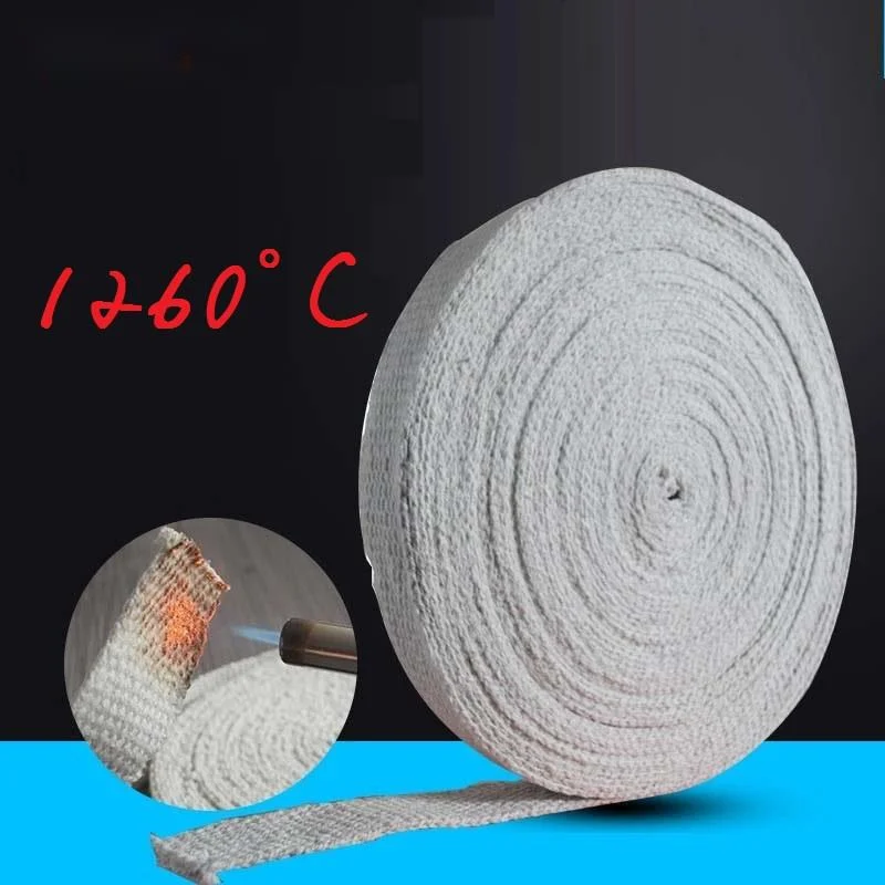 Cinta de fibra de cerámica gruesa para calentador de agua, banda de aislamiento de tubo de escape de humo, resistencia a altas temperaturas, 2mm, 3mm, 5mm, 7mm, 1260 ℃