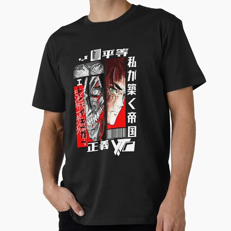 Eren Jaeger merchandise Attack on Titan Anime Gift T shirt 1203 Short Sleeve Graphic Clothes All size tops S-6XL