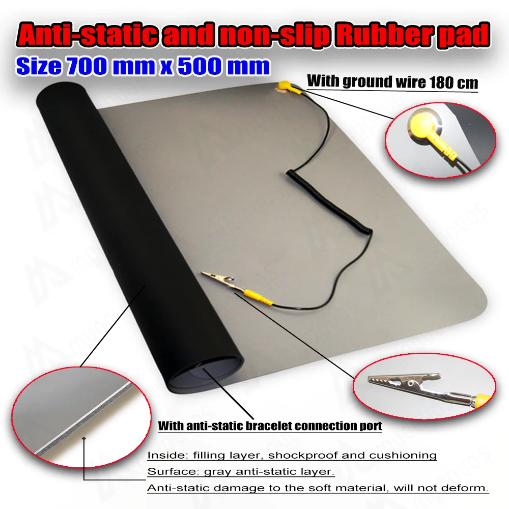 

ESD insulation repair pad, heat-resistant silicon soldering station, hot air gun, electric soldering iron mat, work mat, desktop