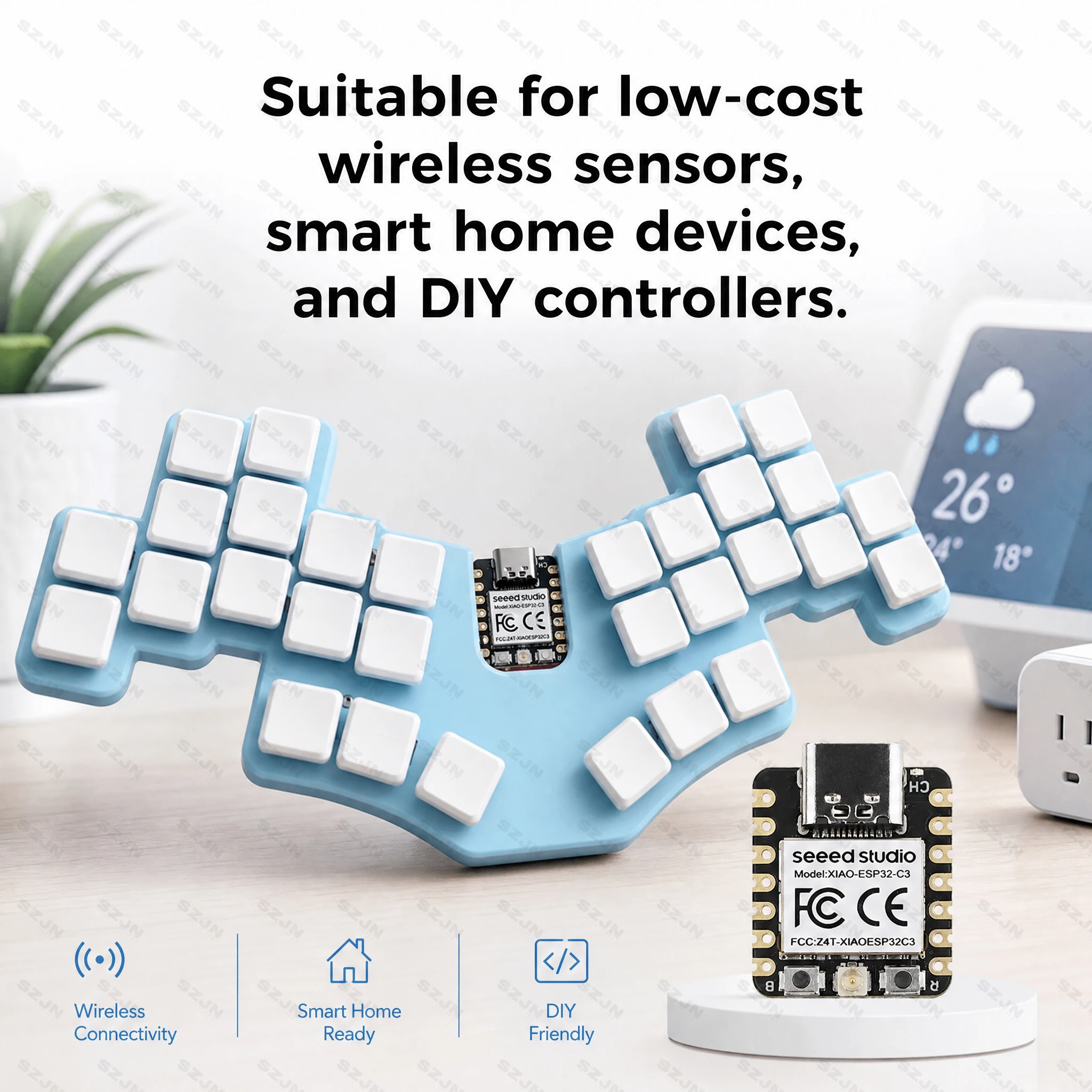 Seeed Studio XIAO ESP32C3 Mini Development Board WiFi Bluetooth 5 LE IoT Controller 4MB Flash Low Power Arduino