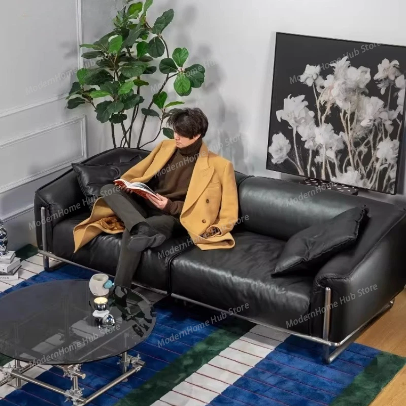 Minimalist Leather Living Room Sofas Love Seat Designer Lazy Living Room Sofas Room Decor Relaxing Sillon Cama Home Furniture