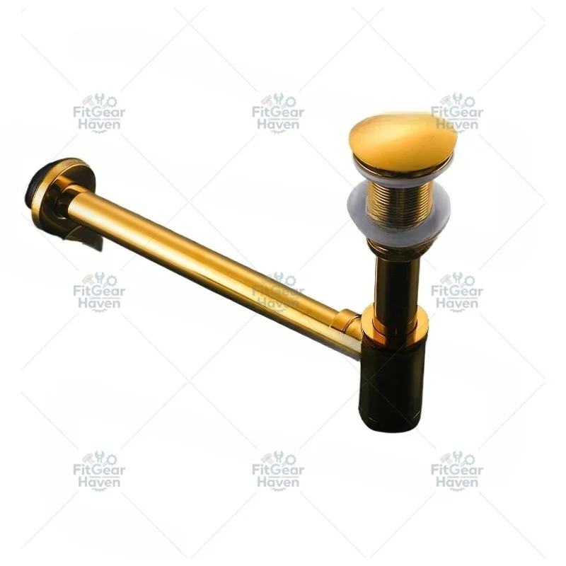 Full Copper Gold Rose Gold Grey Black Drainer Hand Washbasin Anti-Odor Drain Pipe Leak Plug Drain Fittings