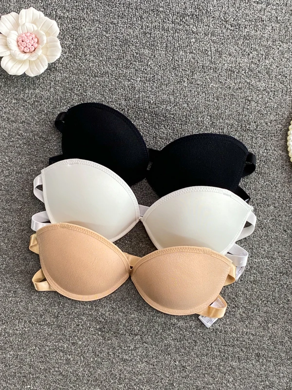 Wireless Strapless Bra Women's Summer Sexy Inner Wear Cross Back  Wrap Chest Vest Top Short Length  Color
