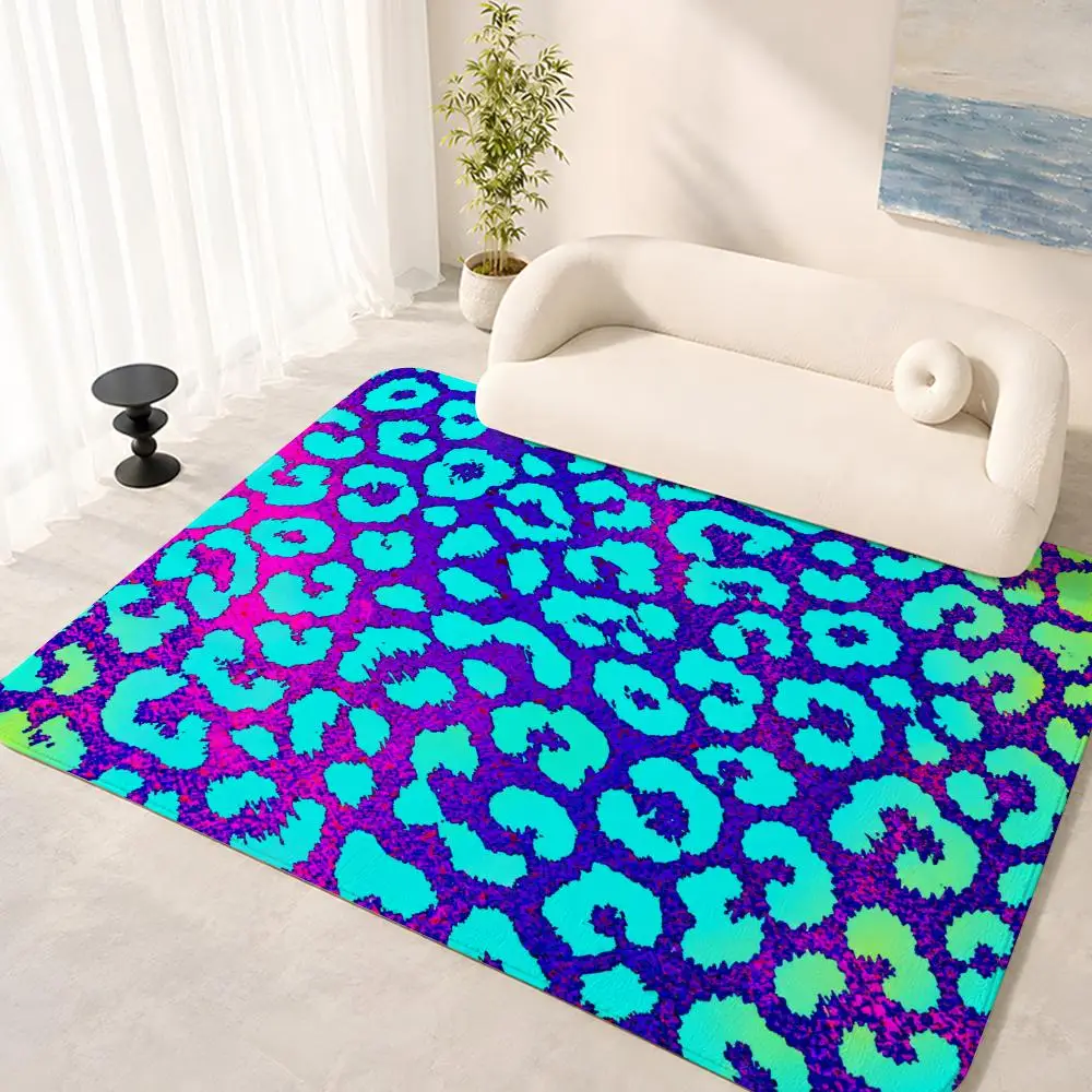 Vibrant Leopard Giraffe Spots Floor Mat Flannel Rug Soft Non Slip Washable Door Mat For Bathroom Bedroom Kitchen Home Decor