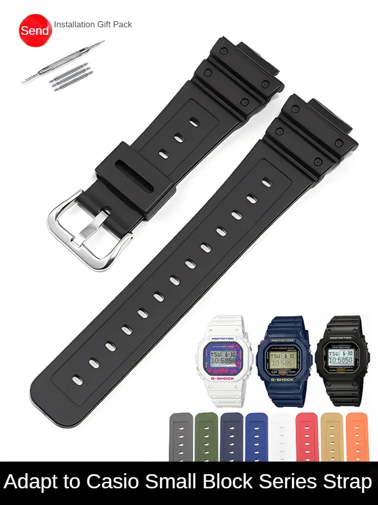 

Adapted To C-a-s-i-o Small Square Silicone Watch with GM/DW-5600 GA-2100 GW-5000 Bracelet Men's 16