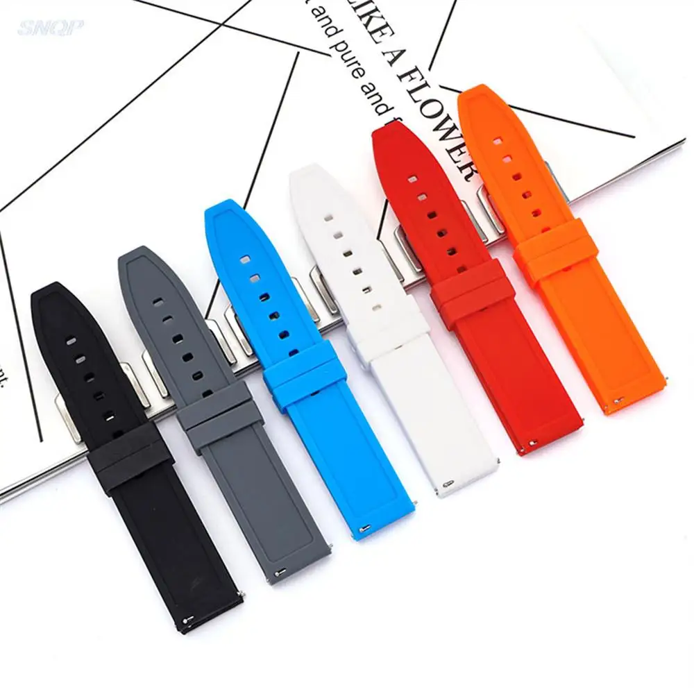 16mm 18mm 20mm 22mm 24mm 26mm 28mm Silicone Watch Strap Sport Quick Release Wrist Band Bracelet for Samsung Galaxy Active 2 S3