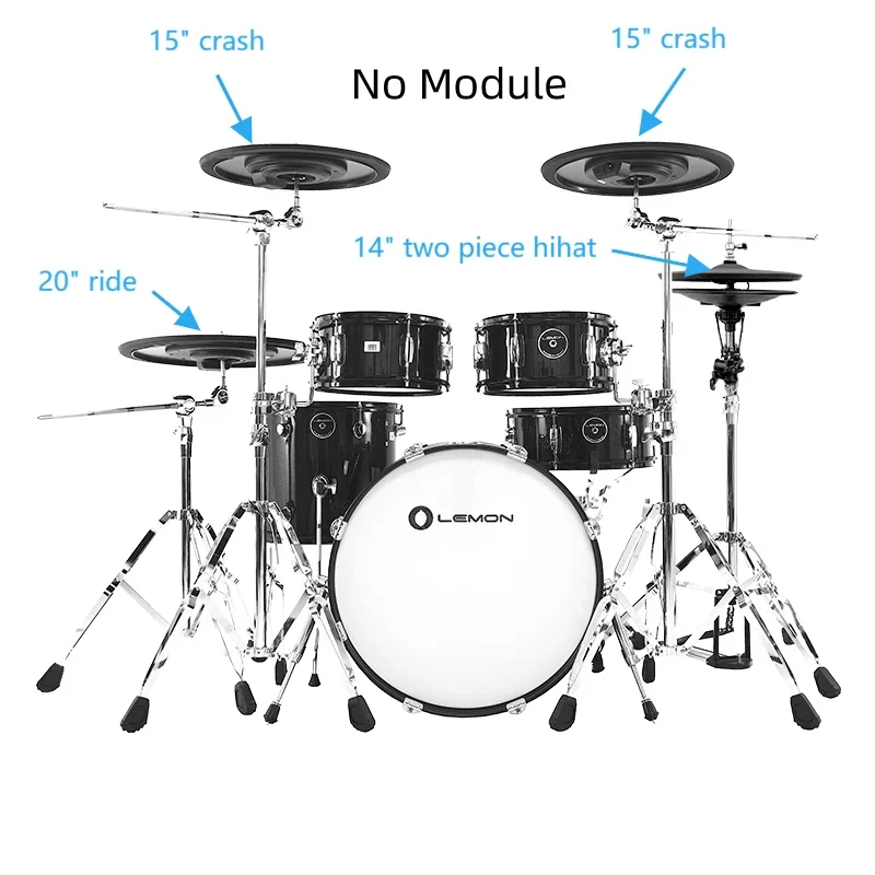 *Lemon Drum T950 PRO Sparkle Black/dark Wood Grain Without Module For Electronic Drum Set
