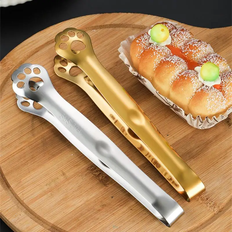 Dessert Creativity Food Tongs Smooth Durable Kitchen Cat Paw Bread Barbecue Convenient Household Products Stainless Steel Food