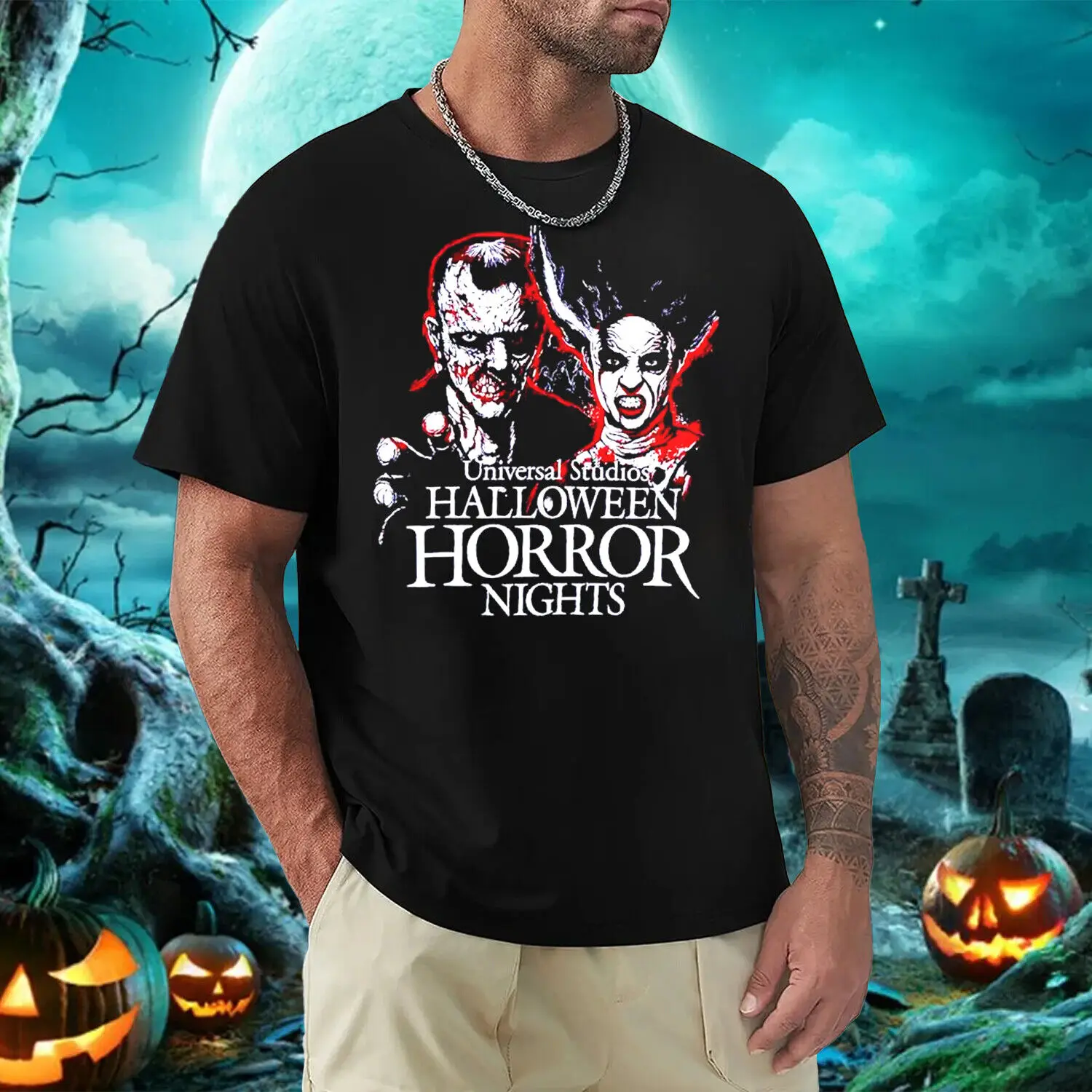 

Frank and the Bride Universal Studios 2024 Halloween Horror Nights T-Shirt S-5XL