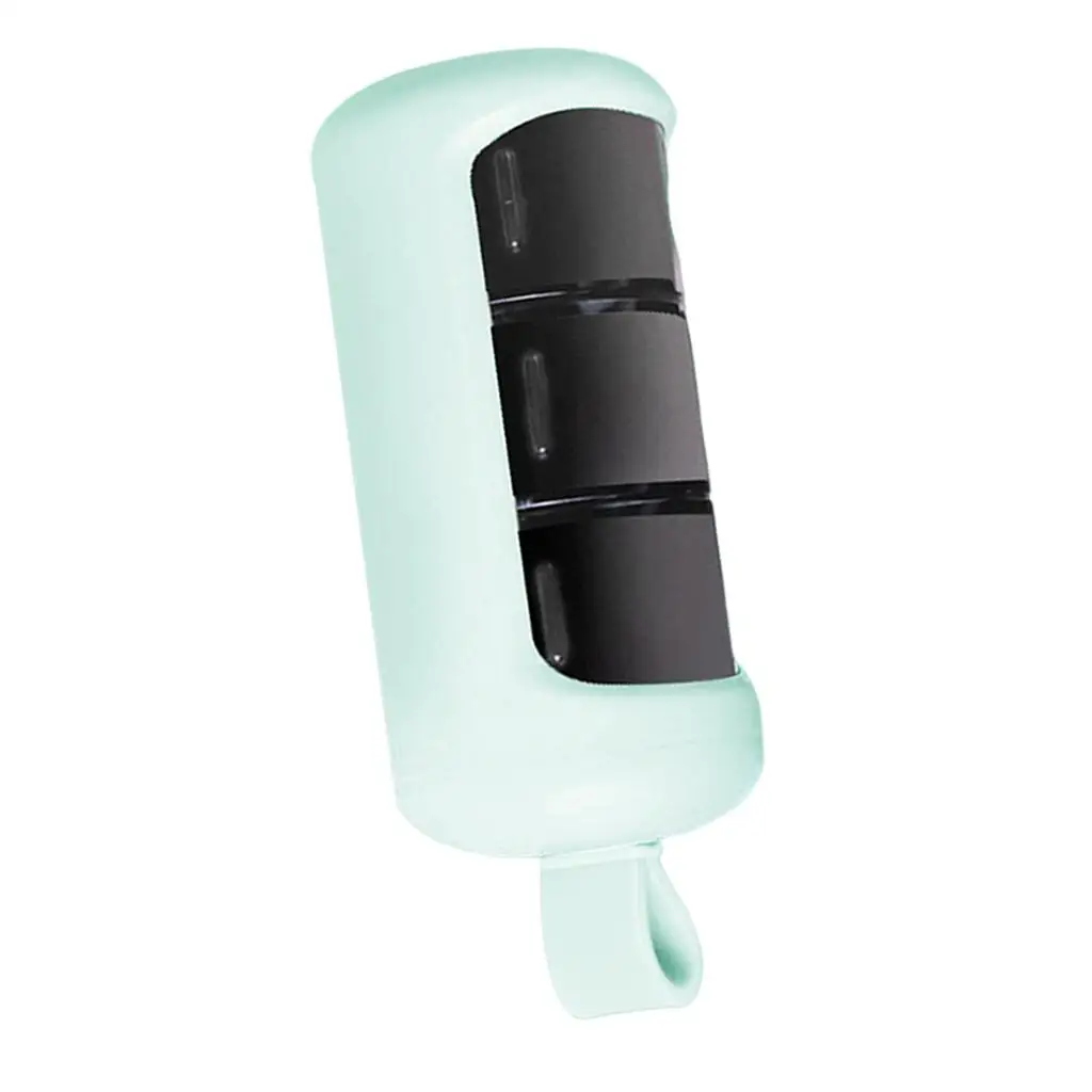 Compact Pill Organizer with Lanyard 3 Grid Day Dispenser Small ABS Case for Vitamins and Fish Oil