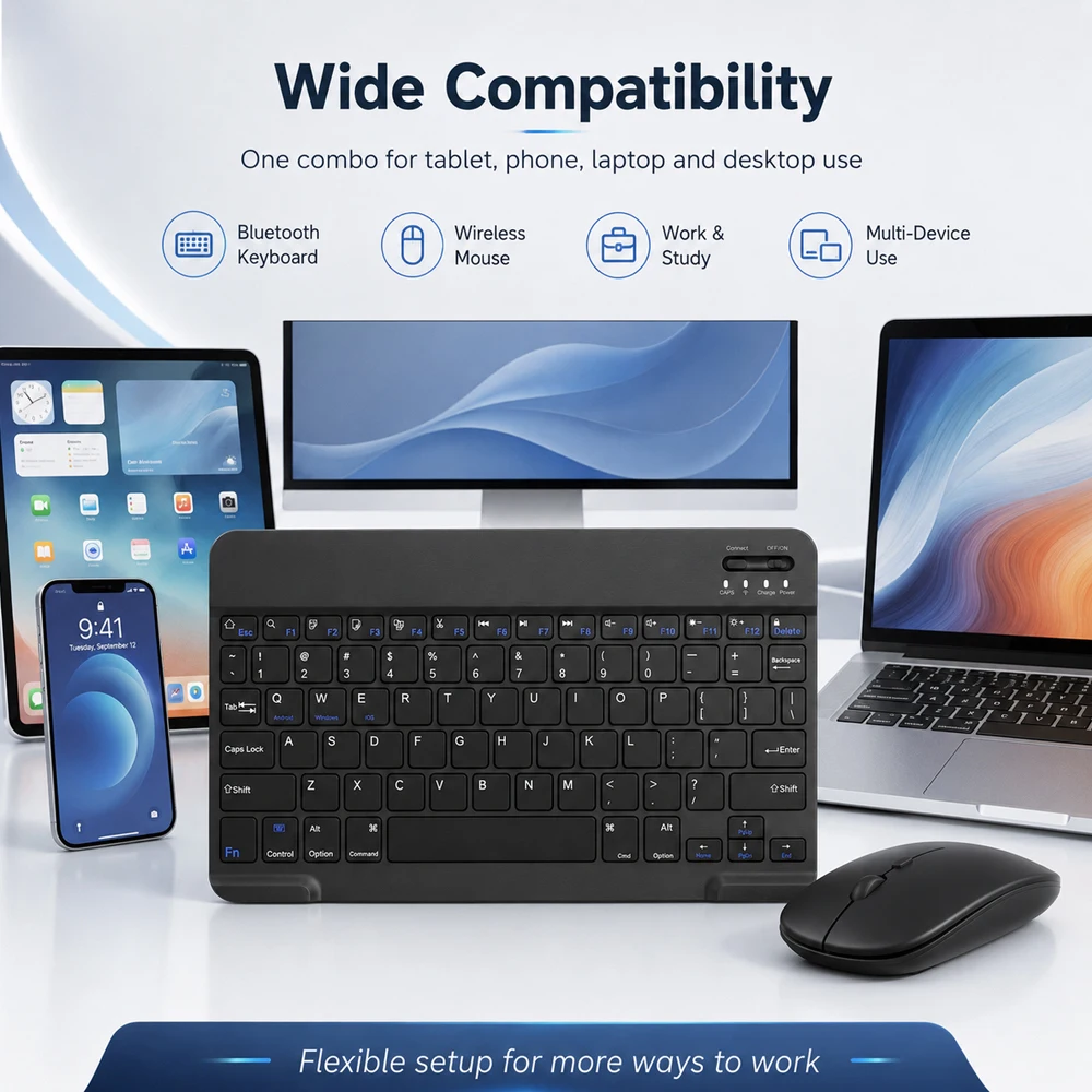 Bluetooth Wireless Keyboard For Android IOS Windows Multilingual Tablet Keyboard Tablet Accessories Mini Ipad Keyboard And Mouse
