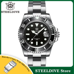 Steeldive-Reloj de buceo para hombre, pulsera con bisel de cerámica negra, resistente al agua 30ATM, NH35, automático, 41mm, SD1953