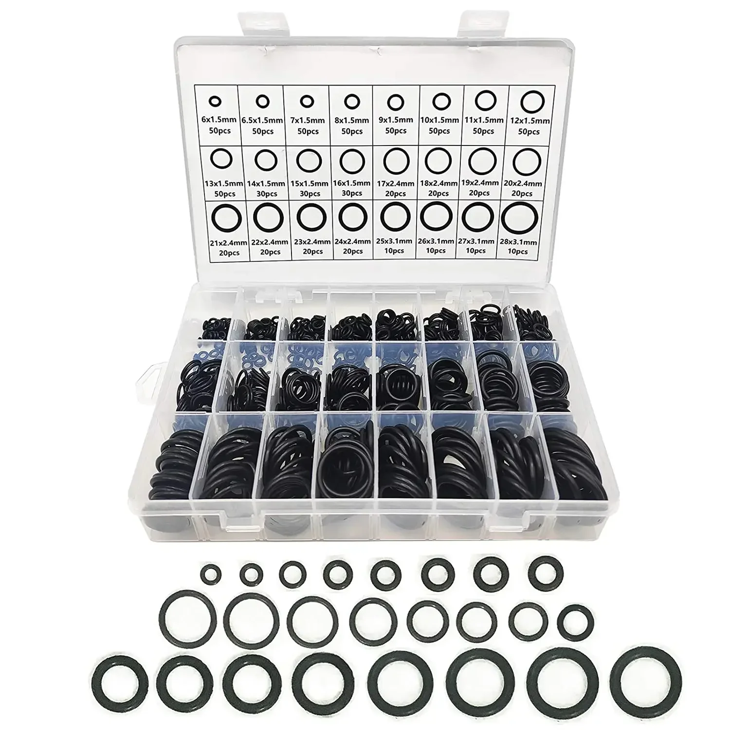 Nitrile rubber seal kit, 740 pieces of O-rings, NBR faucet seals, waterproof machine gasket assortment accessories